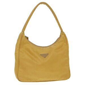 PRADA Mini Hand Bag Nylon Yellow Silver Auth ar12534